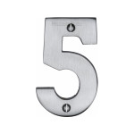 M Marcus Heritage Brass Numeral 5 - Face Fix 76mm Heavy font